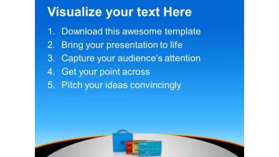 Credit Cards For Shoping Banking Theme PowerPoint Templates Ppt Backgrounds For Slides 0413