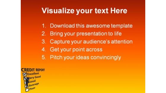 Credit Report Business PowerPoint Themes And PowerPoint Slides 0211