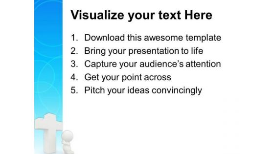 Cross 3d Man Praying Christmas PowerPoint Templates And PowerPoint Themes 0712