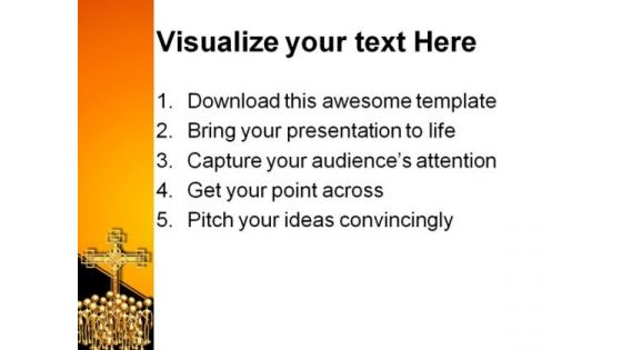 Cross Gathering Religion PowerPoint Template 0610
