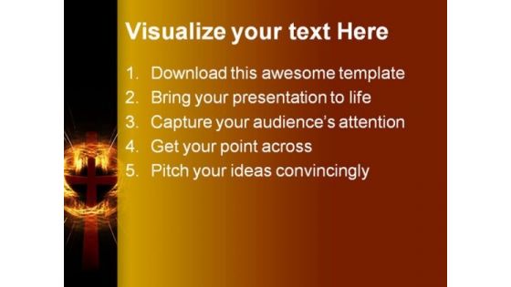 Cross In Cloud Flight Religion PowerPoint Themes And PowerPoint Slides 0511