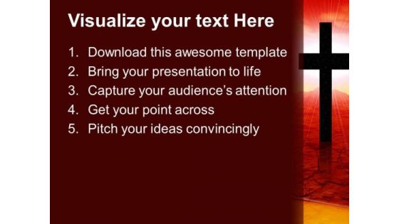 Cross In Desert Church PowerPoint Templates And PowerPoint Themes 0712