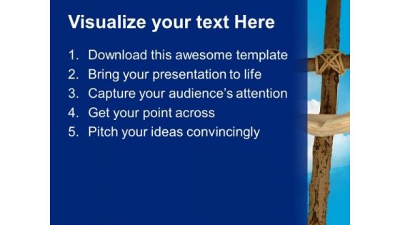 Cross Line Cloth And Sky Christian PowerPoint Templates And PowerPoint Themes 0712