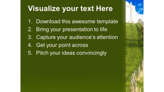 Cross On The Hill Nature PowerPoint Templates And PowerPoint Themes 0712