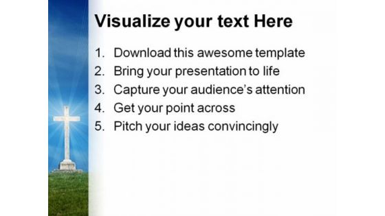 Cross On The Hill Religion PowerPoint Themes And PowerPoint Slides 0811