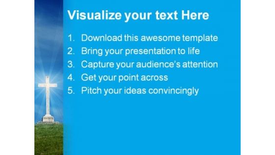 Cross On The Hill Religion PowerPoint Themes And PowerPoint Slides 0811