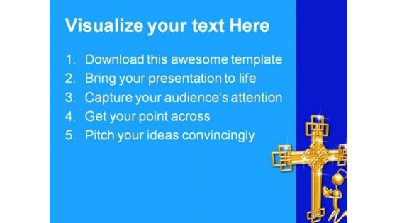 Cross Prayer Religion PowerPoint Template 0610