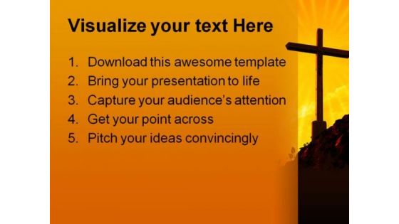 Cross Religion PowerPoint Template 0610