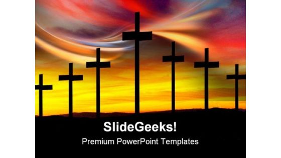 Cross Silhouette Religion PowerPoint Themes And PowerPoint Slides 0211
