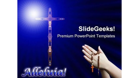 Cross With Alleluia Religion PowerPoint Templates And PowerPoint Backgrounds 0611