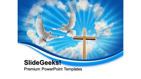 Cross With Dove Religion PowerPoint Templates And PowerPoint Themes 0712