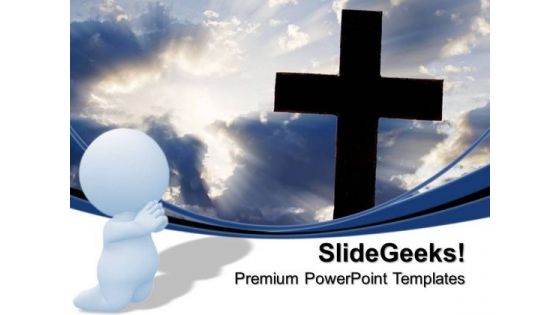 Cross With Light Rays Christian PowerPoint Templates And PowerPoint Themes 0712