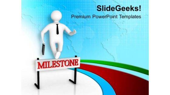 Crossing A Hurdle Milestones PowerPoint Templates Ppt Backgrounds For Slides 0613