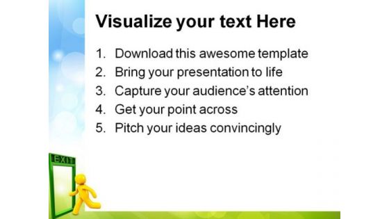Crossing Exit Door Metaphor PowerPoint Themes And PowerPoint Slides 0911