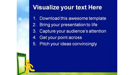 Crossing Exit Door Metaphor PowerPoint Themes And PowerPoint Slides 0911