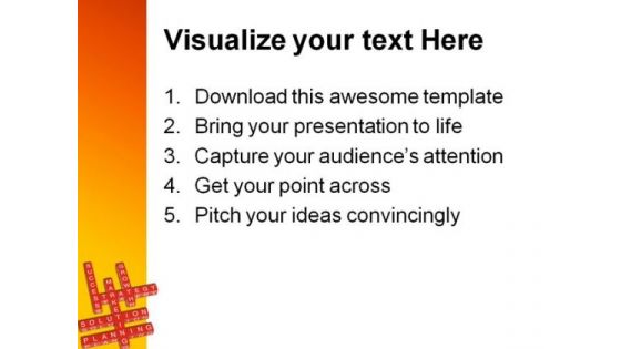Crossword Marketing Business PowerPoint Background And Template 1210