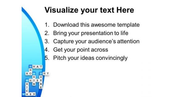 Crosswords Questions Metaphor PowerPoint Templates And PowerPoint Themes 0712