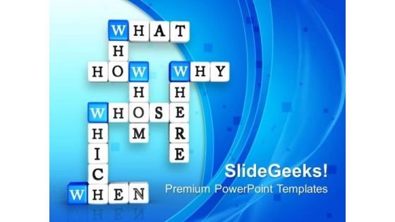 Crosswords Questions Metaphor PowerPoint Templates And PowerPoint Themes 0712