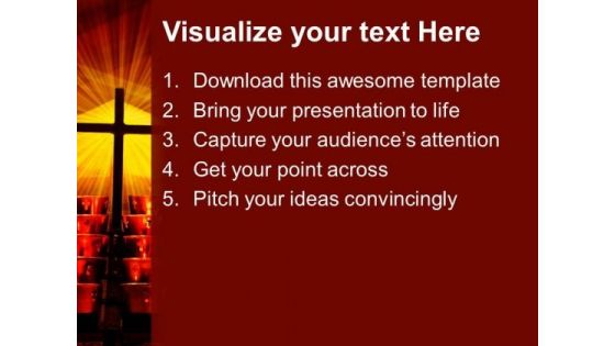 Crucifix And Candles Religion PowerPoint Templates And PowerPoint Themes 0712