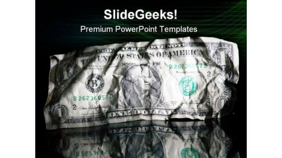 Crumpled Dollar Isolated Money PowerPoint Templates And PowerPoint Backgrounds 0211