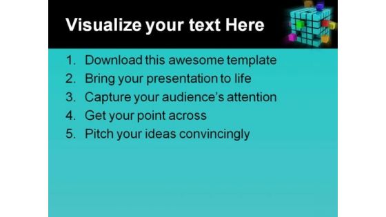 Cube Shape PowerPoint Template 0810