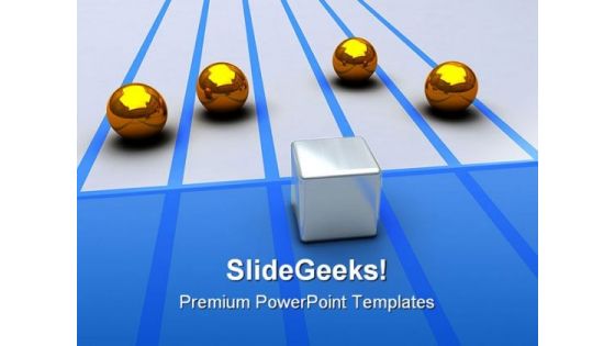 Cube Spheres Competition Business PowerPoint Templates And PowerPoint Backgrounds 0311