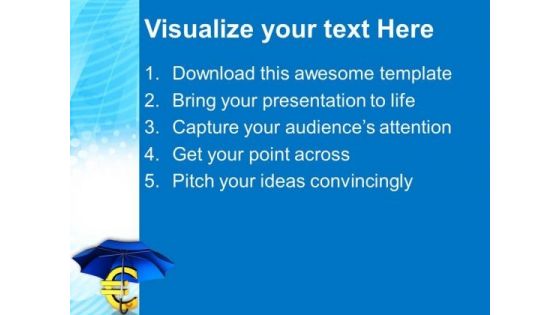 Currency Umbrella Security PowerPoint Templates And PowerPoint Themes 1012