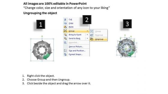 Curved Arrows Concentric 7 Processess Ppt Formulating Business Plan PowerPoint Templates