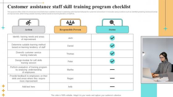 Customer Assistance Staff Skill Training Program Checklist Graphics Pdf