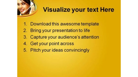 Customer Service Operator Business PowerPoint Themes And PowerPoint Slides 0811