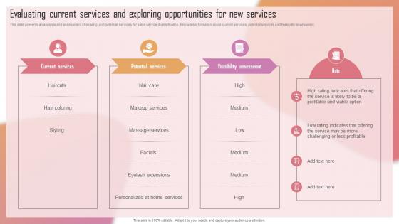 Customizing The Salon Experience Evaluating Current Services And Exploring Opportunities Strategy SS V