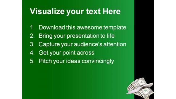 Cutting Expenses Money PowerPoint Backgrounds And Templates 1210