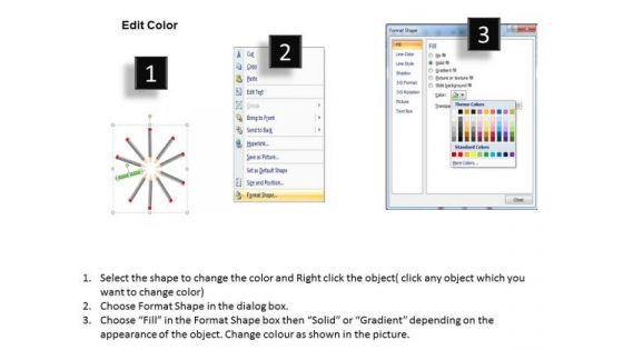 Cycle Process With Colored Pencils Ppt Business Plan Templete PowerPoint Templates
