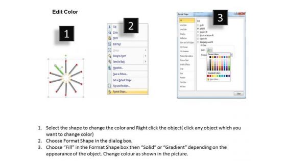 Cycle Process With Colored Pencils Ppt Writing A Business Plan Free PowerPoint Templates