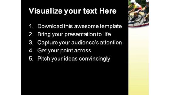 Cyclists Racing Sports PowerPoint Themes And PowerPoint Slides 0511