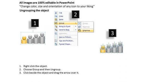 Cylindrical Shape Spheres On Top For Four Stage Ppt Business Plan Writing PowerPoint Slides