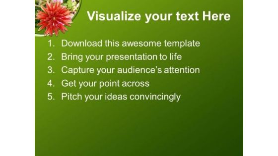 Dahelia Flower With Green Designer Background PowerPoint Templates Ppt Backgrounds For Slides 0713