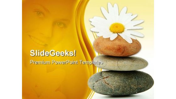 Daisy And Stones Nature PowerPoint Templates And PowerPoint Backgrounds 0311