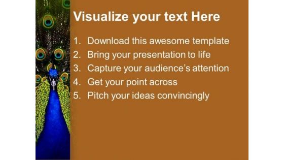 Dancing Peacock Beauty PowerPoint Templates Ppt Backgrounds For Slides 0213