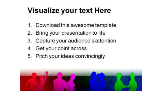 Dancing People Music PowerPoint Template 0610
