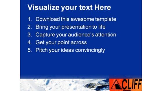 Dangerous Cliff Sign Symbol PowerPoint Themes And PowerPoint Slides 0811