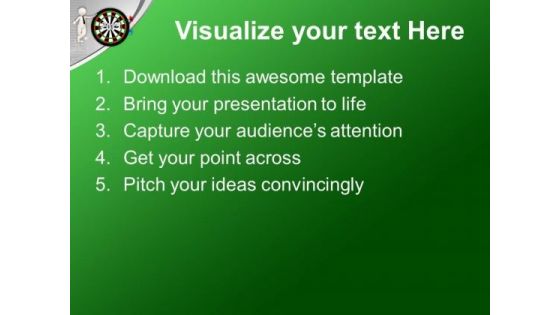 Dart Hitting Board 2013 With Man Achievement PowerPoint Templates Ppt Backgrounds For Slides 0113