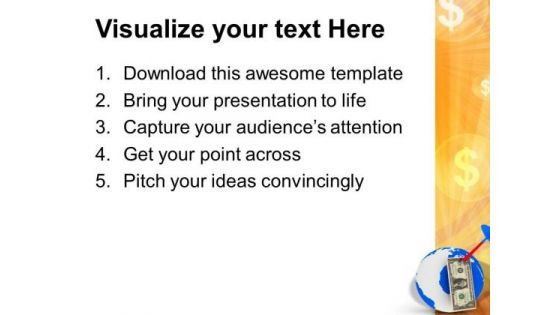 Dart Hitting Globe Americana Business PowerPoint Templates And PowerPoint Themes 1012