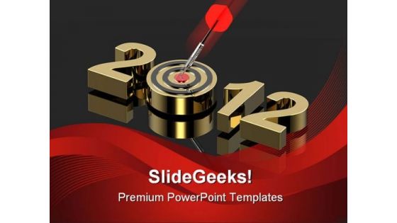Dart Hitting Target Future PowerPoint Themes And PowerPoint Slides 0811