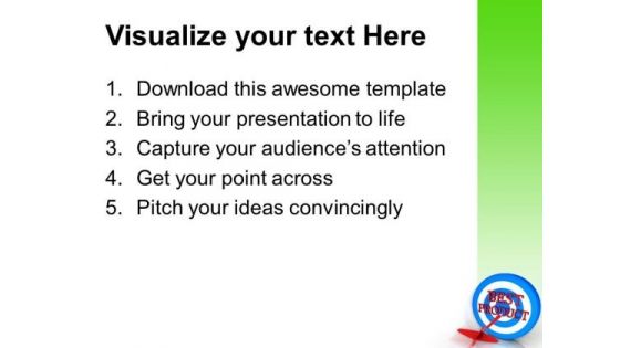 Dart On A Target Of Best Product Advertising PowerPoint Templates And PowerPoint Themes 1012