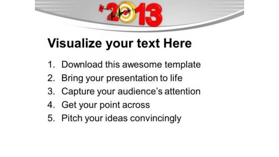Dart Strike The Goal New Year PowerPoint Templates Ppt Backgrounds For Slides 0113