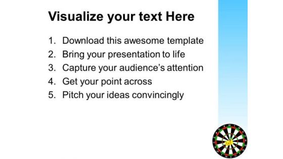 Darts With Stickers Hitting The Target PowerPoint Templates And PowerPoint Themes 1012