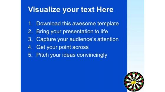 Darts With Stickers Hitting The Target PowerPoint Templates And PowerPoint Themes 1012