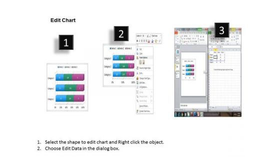 Data Analysis In Excel 3d Bar Chart For Business Information PowerPoint Templates