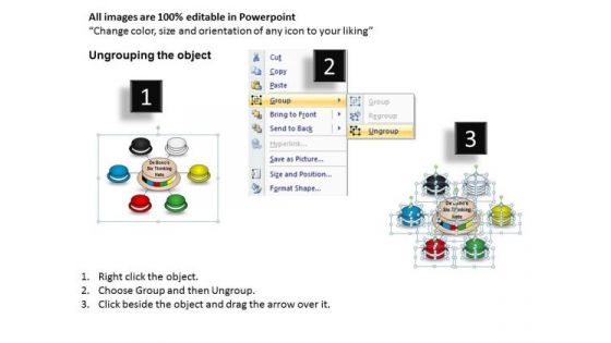 De Bonos Six Thinking Hats Network Diagram PowerPoint Ppt Slides